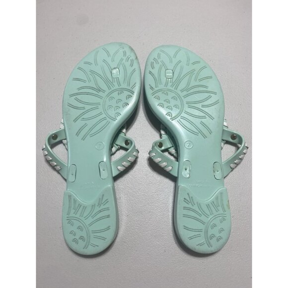 Jack Rogers Collins Jelly Sandals Women Size 7 Mint Green Thong Flip Flops - Picture 5 of 6